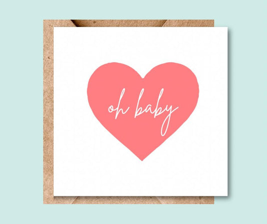 Oh Baby - Pink | Baby Shower Card
